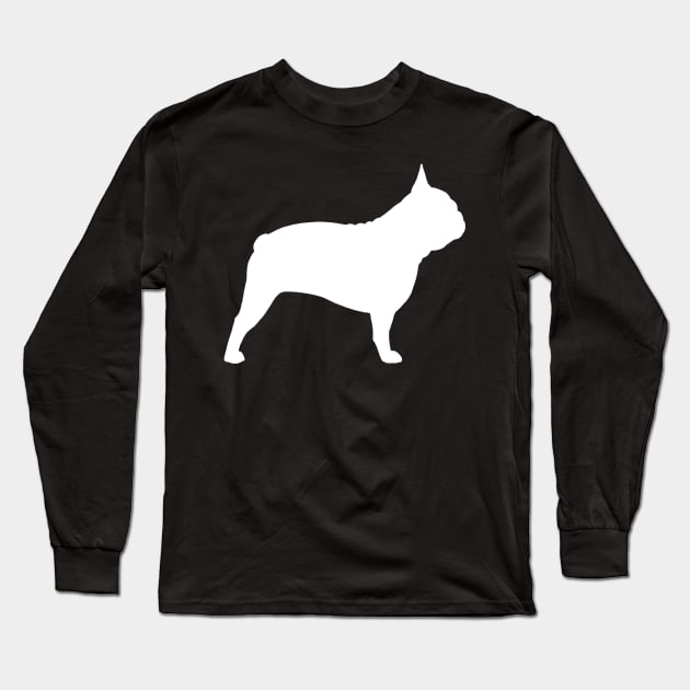 French Bulldog Silhouette Long Sleeve T-Shirt by Coffee Squirrel